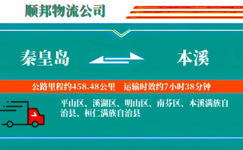 秦皇岛到本溪物流公司