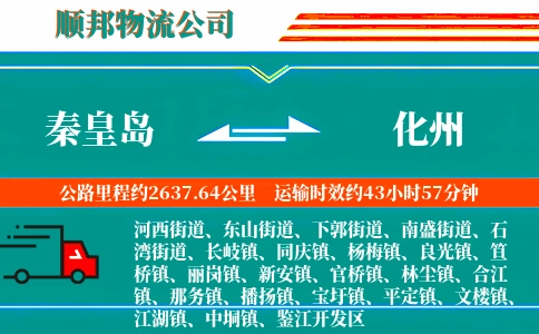 秦皇岛到化州物流公司