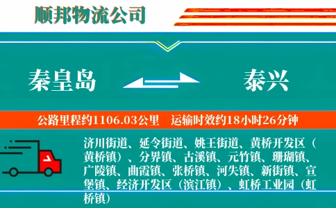 秦皇岛到泰兴物流公司