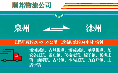 泉州到滦州物流公司