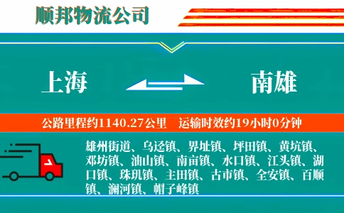 上海到南雄物流公司