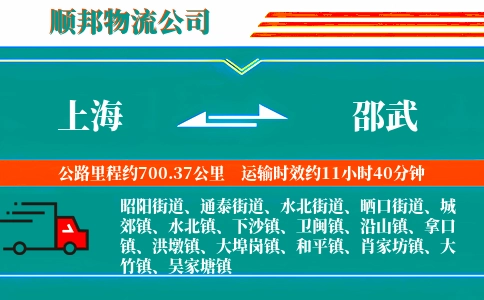 上海到邵武物流公司