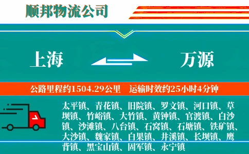 上海到万源物流公司
