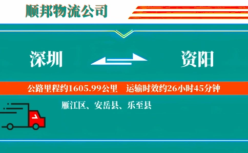 深圳到资阳物流公司