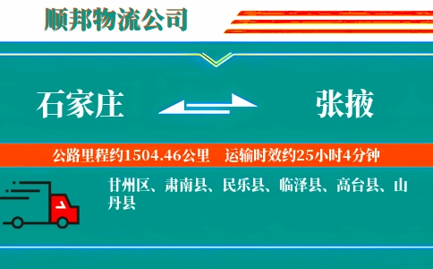 石家庄到张掖物流公司