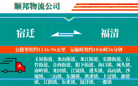 宿迁到福清物流公司