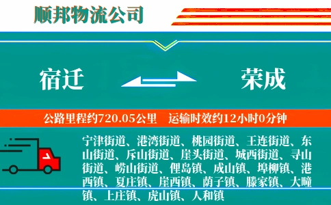 宿迁到荣成物流公司