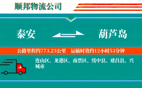 泰安到葫芦岛物流公司