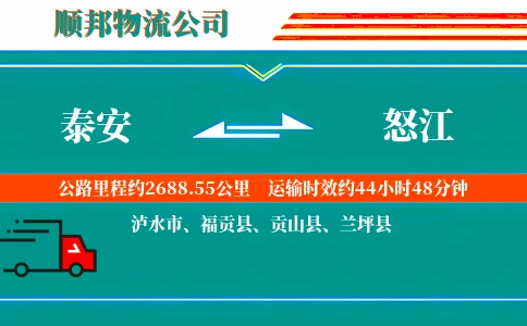 泰安到怒江物流公司