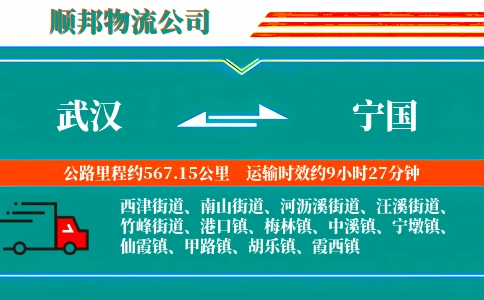武汉到宁国物流公司