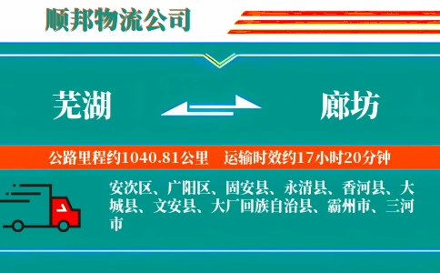 芜湖到廊坊物流公司