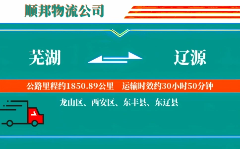 芜湖到辽源物流公司