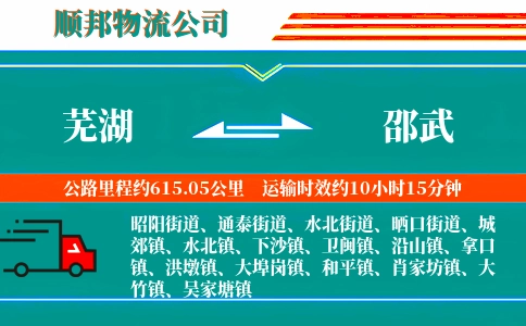 芜湖到邵武物流公司