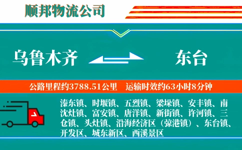 乌鲁木齐到东台物流公司