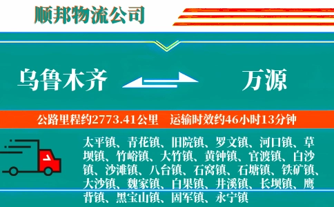 乌鲁木齐到万源物流公司