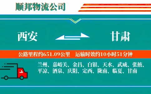西安到甘肃物流专线-全境直达-全程直达