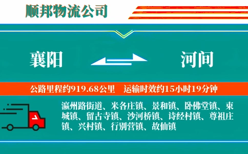襄阳到河间物流公司