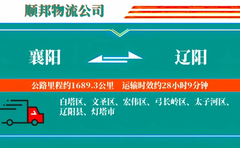 襄阳到辽阳物流公司