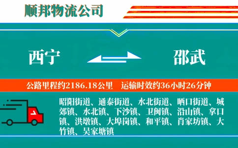 西宁到邵武物流公司