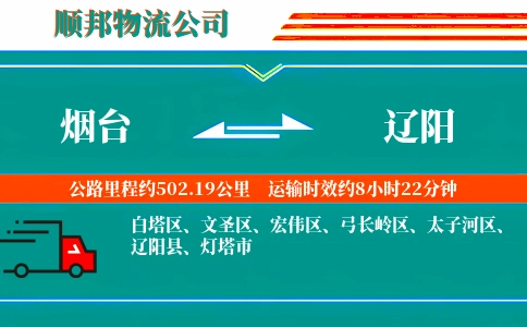 烟台到辽阳物流公司