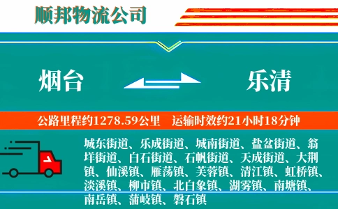烟台到乐清物流公司