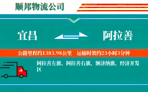 宜昌到阿拉善物流公司