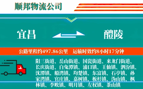 宜昌到醴陵物流公司