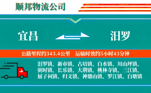 宜昌到汨罗物流公司