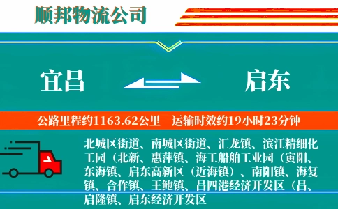 宜昌到启东物流公司