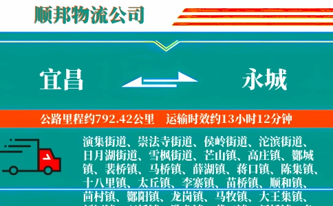 宜昌到永城物流公司