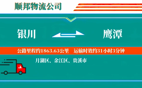 银川到鹰潭物流公司