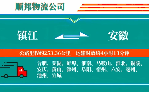 镇江到安徽物流公司