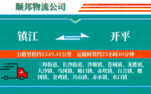 镇江到开平物流公司