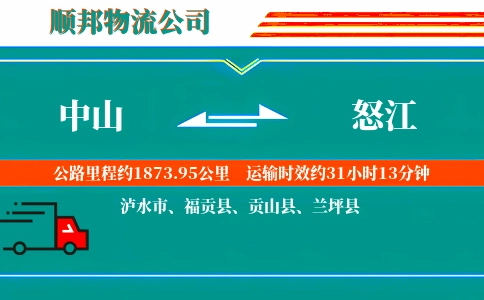 中山到怒江物流公司